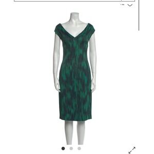 Michael Kors Dress Size 6 Emerald Green Black‎ Sheath Cocktail Made In Italy